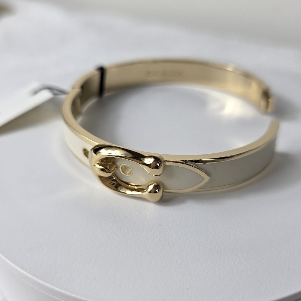 Coach Enamel Signature C Buckle Bangle Bracelet - Picture 6 of 6